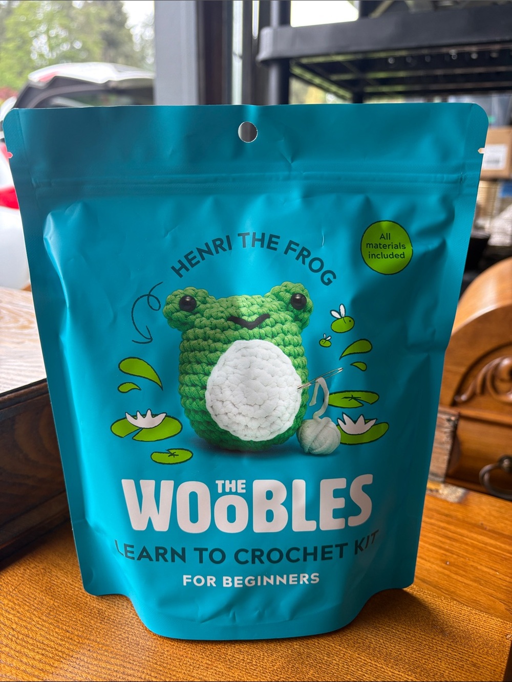 Henri the Frog Woobles Crochet Kit - Teal Packaging NWT never opened